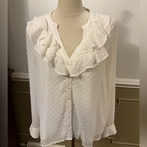 J. crew Ruffled Blouse - Size L -NWT